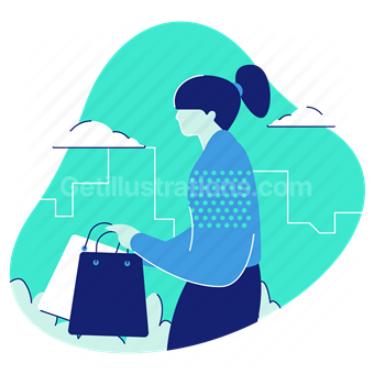 shopping bags, shopping, commerce, ecommerce, woman